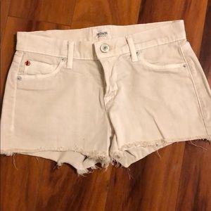 Hudson White Cut Off Jean Shorts